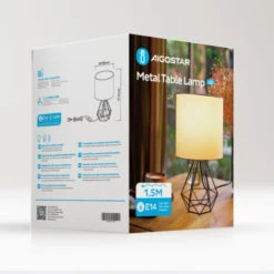 Aigostar - Lámpara De Mesa Estilo Retro Industrial, Portalámparas De Casquillo Fino E14, Lámpara Decorativa Con Base Metálica Y Tulipa Blanca, Perfecta Para Decorar Cualquier Estancia 11 Aigostar - Lámpara De Mesa Estilo Retro Industrial, Portalámparas De Casquillo Fino E14, Lámpara Decorativa Con Base Metálica Y Tulipa Blanca, Perfecta Para Decorar Cualquier Estancia -Trio Ventas 76720657 5