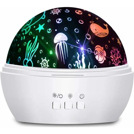 BR-Vie Baby Night Light, Star Night Light Projection Lámpara De Proyector LED Giratoria Para Niños Y 8 Colores Baby Projection Lamp Para Cumpleaños Fiesta De Navidad - Blanco 3 BR-Vie Baby Night Light, Star Night Light Projection Lámpara De Proyector LED Giratoria Para Niños Y 8 Colores Baby Projection Lamp Para Cumpleaños Fiesta De Navidad - Blanco