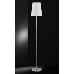 Lámpara De Pie Con Interruptor De Pie Lámpara De Pie Sala De Estar Lámpara De Pie De Tela Blanca, 1x E27, DxH 25x150 Cm Wofi 332901066000 -Trio Ventas 77171729 3