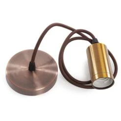 Pendel E27 Cable 1000 X 0,75Mm Tela - Rosetón [SC-MPL020] (SC-MPL020)