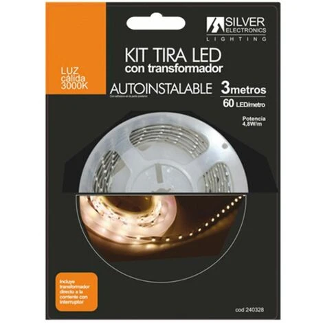 Tiras LED Silver Electronics Blanco 8420738266776 S0427139 Silver Electronics 3 Tiras LED Silver Electronics Blanco 8420738266776 S0427139 Silver Electronics