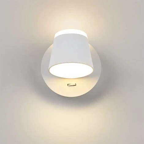 LYCXAMES Luz De Lectura Blanca Apliques Para En Interior Lámpara De Lectura LED Lámpara De Cama Lámpara Con Interruptor Dormitorio Hoteles Lámpara De Noche,Blanc (5W+7W, 3000K) 3 LYCXAMES Luz De Lectura Blanca Apliques Para En Interior Lámpara De Lectura LED Lámpara De Cama Lámpara Con Interruptor Dormitorio Hoteles Lámpara De Noche,Blanc (5W+7W, 3000K)