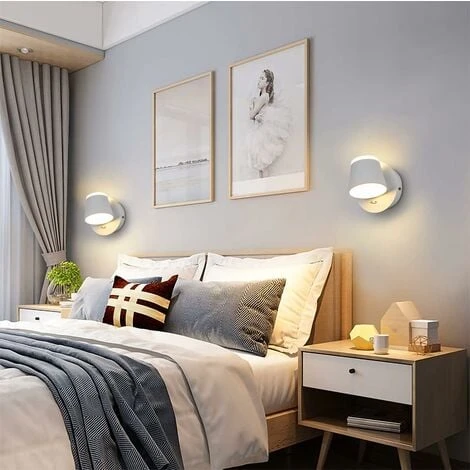 LYCXAMES Luz De Lectura Blanca Apliques Para En Interior Lámpara De Lectura LED Lámpara De Cama Lámpara Con Interruptor Dormitorio Hoteles Lámpara De Noche,Blanc (5W+7W, 3000K) 4 LYCXAMES Luz De Lectura Blanca Apliques Para En Interior Lámpara De Lectura LED Lámpara De Cama Lámpara Con Interruptor Dormitorio Hoteles Lámpara De Noche,Blanc (5W+7W, 3000K) - Imagen 2