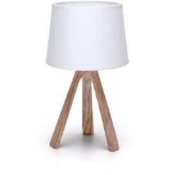 Aigostar - Lámparas De Mesita De Noche, Lámpara De Mesa E14, Pantalla De Tela, Lámpara Escritorio Diseño Clasico Vintage Para Dormitorio, Estudio, L18 X H31cm