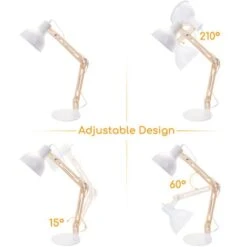 Aigostar Lámpara De Escritorio Retro Con Brazo Articulado Giratorio, Flexo Escritorio Vintage E27, Lámpara De Mesa Ajustable De Madera Para Oficina, Sala, Estudio Y Dormitorio - Blanco 9 Aigostar Lámpara De Escritorio Retro Con Brazo Articulado Giratorio, Flexo Escritorio Vintage E27, Lámpara De Mesa Ajustable De Madera Para Oficina, Sala, Estudio Y Dormitorio - Blanco -Trio Ventas 83042041 3
