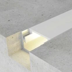 Perfil Aluminio Fat Sin Alas Para Suelo 2 Metros Opal IluminaShop