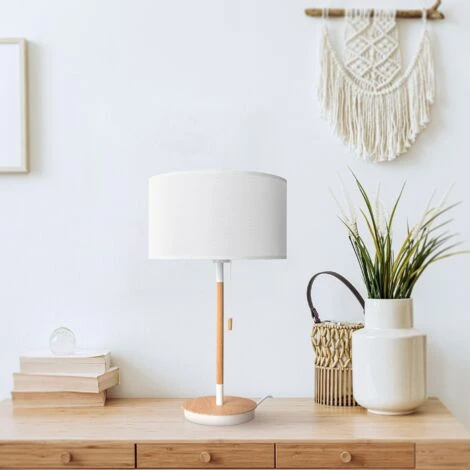 Paco Home Lámpara Pie Salón Pantalla Tela De Mesa Pantalla Textil E27 Luz Nocturna Blanco (Ø28cm), Lámpara De Mesa - Blanco 4 Paco Home Lámpara Pie Salón Pantalla Tela De Mesa Pantalla Textil E27 Luz Nocturna Blanco (Ø28cm), Lámpara De Mesa - Blanco - Imagen 2