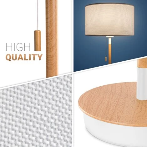 Paco Home Lámpara Pie Salón Pantalla Tela De Mesa Pantalla Textil E27 Luz Nocturna Blanco (Ø28cm), Lámpara De Mesa - Blanco 6 Paco Home Lámpara Pie Salón Pantalla Tela De Mesa Pantalla Textil E27 Luz Nocturna Blanco (Ø28cm), Lámpara De Mesa - Blanco - Imagen 4