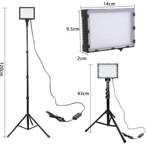 Lámparas De Oficina Lámpara De Vídeo LED Regulable, USB, 10 W, Con Trípode Ajustable, Filtro De Color Para YouTube Studio HENGMEI 4 Lámparas De Oficina Lámpara De Vídeo LED Regulable, USB, 10 W, Con Trípode Ajustable, Filtro De Color Para YouTube Studio HENGMEI - Imagen 2