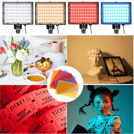 Lámparas De Oficina Lámpara De Vídeo LED Regulable, USB, 10 W, Con Trípode Ajustable, Filtro De Color Para YouTube Studio HENGMEI 6 Lámparas De Oficina Lámpara De Vídeo LED Regulable, USB, 10 W, Con Trípode Ajustable, Filtro De Color Para YouTube Studio HENGMEI - Imagen 4