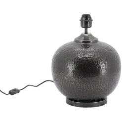 Base De Lámpara En Metal Martillado