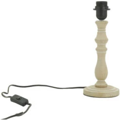 Base De Lámpara De Madera Tallada Natural