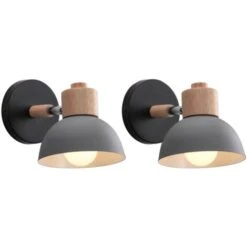 2 PCS Lámparas De Pared Retro Hierro Forjado E27 Iluminación Industrial Aplique De Pared Interior Dormitorio Salón Pasillo Ø15cm