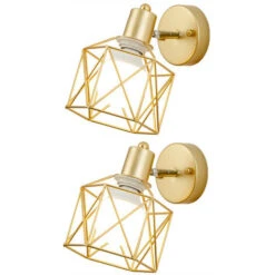 2 PCS Apliques De Pared Creativo Moderno Lámpara De Pared Hierro Forjado E27 Iluminación Dormitorio Cocina Comedor Oro