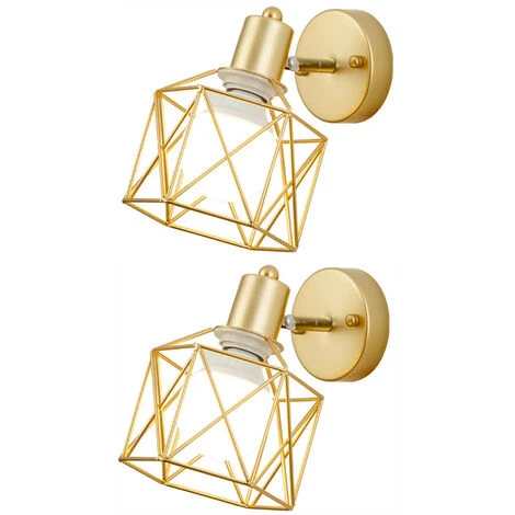 2 PCS Apliques De Pared Creativo Moderno Lámpara De Pared Hierro Forjado E27 Iluminación Dormitorio Cocina Comedor Oro 3 2 PCS Apliques De Pared Creativo Moderno Lámpara De Pared Hierro Forjado E27 Iluminación Dormitorio Cocina Comedor Oro