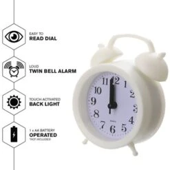 Despertador Twin Bell - Blanco 9 Despertador Twin Bell - Blanco -Trio Ventas 90010080 3