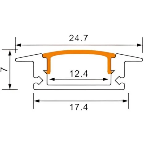 Jandei 4 1m Perfil Aluminio Tira Led Empotrar Tapa Redondeada Traslúcida 24,5x17,5mm 5 Jandei 4 1m Perfil Aluminio Tira Led Empotrar Tapa Redondeada Traslúcida 24,5x17,5mm - Imagen 3