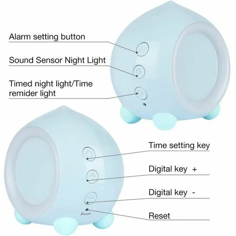 LITZEE Despertador Con Luz Para Niños, Despertador Con Luz LED Para Niños, Para Niñas, Niños, Lámpara Digital, Despertador, Luz Nocturna, Volumen Ajustable, Snooze, Carga USB, Despertador Con Alarmas 4 LITZEE Despertador Con Luz Para Niños, Despertador Con Luz LED Para Niños, Para Niñas, Niños, Lámpara Digital, Despertador, Luz Nocturna, Volumen Ajustable, Snooze, Carga USB, Despertador Con Alarmas - Imagen 2
