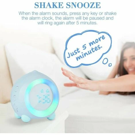 LITZEE Despertador Con Luz Para Niños, Despertador Con Luz LED Para Niños, Para Niñas, Niños, Lámpara Digital, Despertador, Luz Nocturna, Volumen Ajustable, Snooze, Carga USB, Despertador Con Alarmas 6 LITZEE Despertador Con Luz Para Niños, Despertador Con Luz LED Para Niños, Para Niñas, Niños, Lámpara Digital, Despertador, Luz Nocturna, Volumen Ajustable, Snooze, Carga USB, Despertador Con Alarmas - Imagen 4
