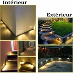 3W LED Empotrable De Pared Luz De Escalera Luz De Paso (blanco Cálido) Lámpara De Noche Iluminación De Aluminio Y Luces Decorativas IP65 A Prueba De Agua / Juego De 4 [Clase De Eficiencia Energética -Trio Ventas 91875904 4