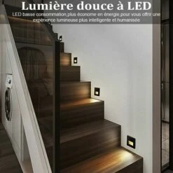 3W LED Empotrable De Pared Luz De Escalera Luz De Paso (blanco Cálido) Lámpara De Noche Iluminación De Aluminio Y Luces Decorativas IP65 A Prueba De Agua / Juego De 4 [Clase De Eficiencia Energética -Trio Ventas 91875904 5