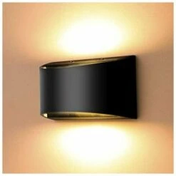 Luz De Pared Interior Luz De Pared Led Negra 7W Luz De Pared De Yeso Blanca Cálida Moderna Para El Hogar Dormitorio Pasillo Sala De Estar -Trio Ventas 91882744 3