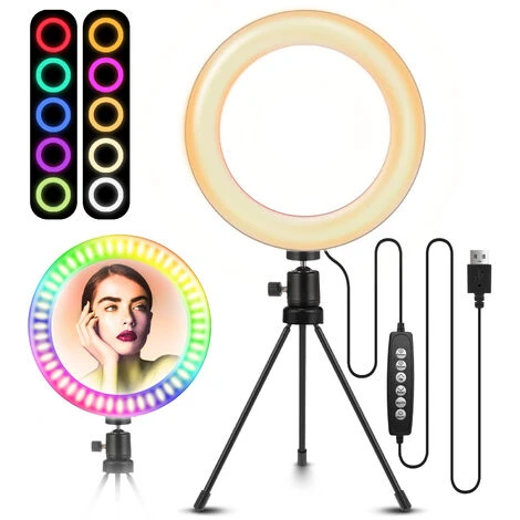 Anillo De Luz Con Trípode 3 Modos Diseñador Anillo De Luz Selfie Light 8 LED Trípode ELEGIANT EGL-03 Para Live Stream / TIKTOK / Vlog / Photo / Youtube / Makeup Regalo De Navidad 3 Anillo De Luz Con Trípode 3 Modos Diseñador Anillo De Luz Selfie Light 8 LED Trípode ELEGIANT EGL-03 Para Live Stream / TIKTOK / Vlog / Photo / Youtube / Makeup Regalo De Navidad