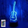 Lámpara De Ilusión De Guitarra 3D Luz Nocturna Para Dormitorio 7 Cambio De Color Smart Touch Control Remoto Ilusión óptica Lámparas De Mesita De Noche Decoración Del Hogar Niños Niñas Mujeres Regalos -Trio Ventas 92797308 1