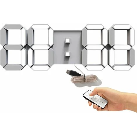 Reloj De Pared Digital LED 3D, Súper Digital, Control Remoto, Temporizador Digital Grande, Adecuado Para Almacén/oficina/hogar/sala De Estar/escuela 3 Reloj De Pared Digital LED 3D, Súper Digital, Control Remoto, Temporizador Digital Grande, Adecuado Para Almacén/oficina/hogar/sala De Estar/escuela
