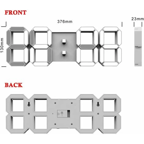 Reloj De Pared Digital LED 3D, Súper Digital, Control Remoto, Temporizador Digital Grande, Adecuado Para Almacén/oficina/hogar/sala De Estar/escuela 4 Reloj De Pared Digital LED 3D, Súper Digital, Control Remoto, Temporizador Digital Grande, Adecuado Para Almacén/oficina/hogar/sala De Estar/escuela - Imagen 2