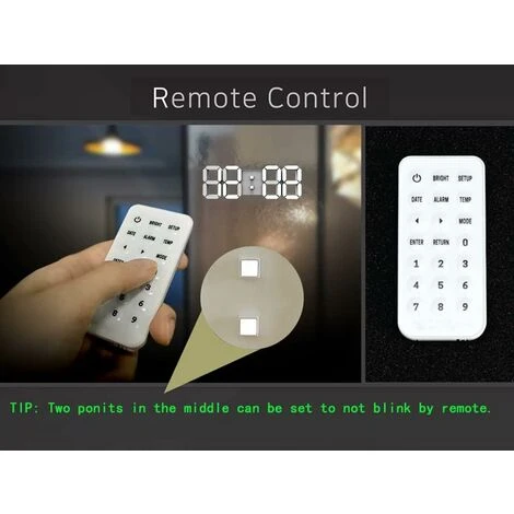 Reloj De Pared Digital LED 3D, Súper Digital, Control Remoto, Temporizador Digital Grande, Adecuado Para Almacén/oficina/hogar/sala De Estar/escuela 6 Reloj De Pared Digital LED 3D, Súper Digital, Control Remoto, Temporizador Digital Grande, Adecuado Para Almacén/oficina/hogar/sala De Estar/escuela - Imagen 4