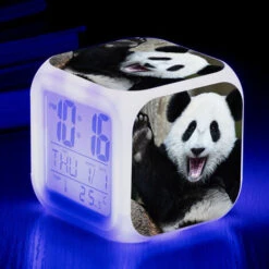 ZOLGINAH Panda LED Despertador, Despertador De Noche Para Niños, Cuadrado, Pantalla LCD Iluminada, Diseño De Panda (10) -Trio Ventas 93433855 3