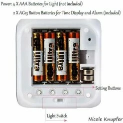 ZOLGINAH Panda LED Despertador, Despertador De Noche Para Niños, Cuadrado, Pantalla LCD Iluminada, Diseño De Panda (19) -Trio Ventas 93434060 5