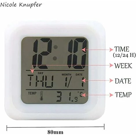 ZOLGINAH LED Lobo Despertador Para Niños, Despertador De Cabecera, Cuadrado, Pantalla LCD Iluminada, Diseño De Lobo (18) 6 ZOLGINAH LED Lobo Despertador Para Niños, Despertador De Cabecera, Cuadrado, Pantalla LCD Iluminada, Diseño De Lobo (18) - Imagen 4