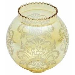 Tulipa De Cristal AMBAR Con Dos Bocas 14cm Boca 5cm