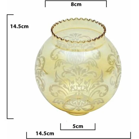 Tulipa De Cristal AMBAR Con Dos Bocas 14cm Boca 5cm 4 Tulipa De Cristal AMBAR Con Dos Bocas 14cm Boca 5cm - Imagen 2