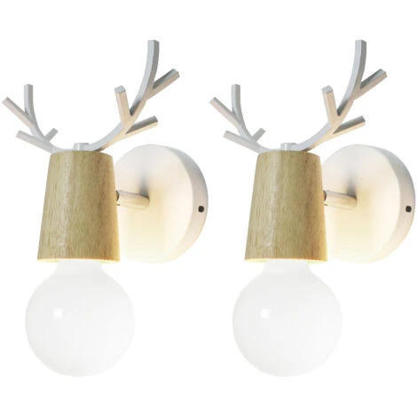 2 Pcs Lámpara Pared Animal Creativa Interior Moderno, Iluminación Art Deco Sala De Estar Dormitorio Pasillo E27 - Blanco 3 2 Pcs Lámpara Pared Animal Creativa Interior Moderno, Iluminación Art Deco Sala De Estar Dormitorio Pasillo E27 - Blanco
