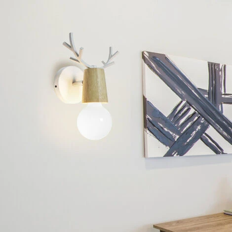 2 Pcs Lámpara Pared Animal Creativa Interior Moderno, Iluminación Art Deco Sala De Estar Dormitorio Pasillo E27 - Blanco 4 2 Pcs Lámpara Pared Animal Creativa Interior Moderno, Iluminación Art Deco Sala De Estar Dormitorio Pasillo E27 - Blanco - Imagen 2