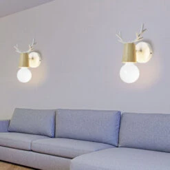 2 Pcs Lámpara Pared Animal Creativa Interior Moderno, Iluminación Art Deco Sala De Estar Dormitorio Pasillo E27 - Blanco 9 2 Pcs Lámpara Pared Animal Creativa Interior Moderno, Iluminación Art Deco Sala De Estar Dormitorio Pasillo E27 - Blanco -Trio Ventas 95368282 4