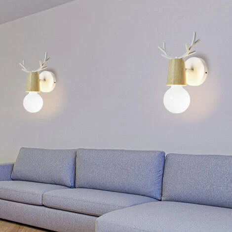 2 Pcs Lámpara Pared Animal Creativa Interior Moderno, Iluminación Art Deco Sala De Estar Dormitorio Pasillo E27 - Blanco 6 2 Pcs Lámpara Pared Animal Creativa Interior Moderno, Iluminación Art Deco Sala De Estar Dormitorio Pasillo E27 - Blanco - Imagen 4