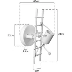 Lámpara De Pared Retro Dormitorio Salón Iluminación Industrial Aplique De Pared Vintage E27 Blanco 9 Lámpara De Pared Retro Dormitorio Salón Iluminación Industrial Aplique De Pared Vintage E27 Blanco -Trio Ventas 95368289 4