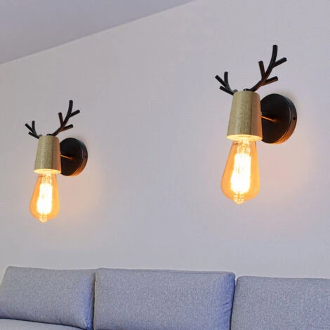 2 Pcs Lámpara Pared Animal Creativa E27, Luz Decoración Pasillo Sala De Estar Dormitorio Individualidad Moderno LED, Negro 5 2 Pcs Lámpara Pared Animal Creativa E27, Luz Decoración Pasillo Sala De Estar Dormitorio Individualidad Moderno LED, Negro - Imagen 3