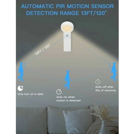 Luz Nocturna LED Automática, Lámpara LED Con Sensor De Movimiento Con 3 Modos (automático/encendido/apagado), Rotación De 360° Ajustable Mini Lámpara De Escritorio Recargable USB Para Pasillo, Estudio 4 Luz Nocturna LED Automática, Lámpara LED Con Sensor De Movimiento Con 3 Modos (automático/encendido/apagado), Rotación De 360° Ajustable Mini Lámpara De Escritorio Recargable USB Para Pasillo, Estudio - Imagen 2