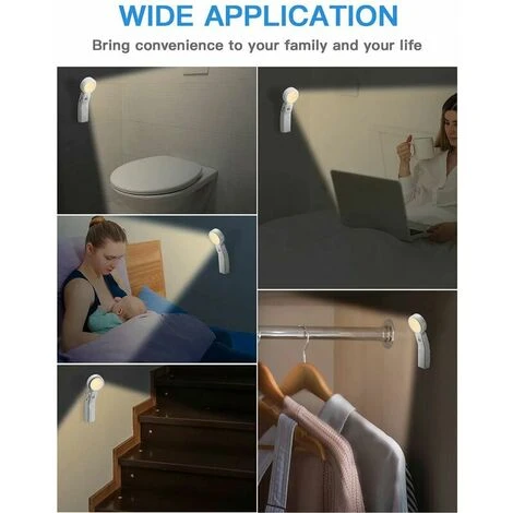 Luz Nocturna LED Automática, Lámpara LED Con Sensor De Movimiento Con 3 Modos (automático/encendido/apagado), Rotación De 360° Ajustable Mini Lámpara De Escritorio Recargable USB Para Pasillo, Estudio 7 Luz Nocturna LED Automática, Lámpara LED Con Sensor De Movimiento Con 3 Modos (automático/encendido/apagado), Rotación De 360° Ajustable Mini Lámpara De Escritorio Recargable USB Para Pasillo, Estudio - Imagen 5