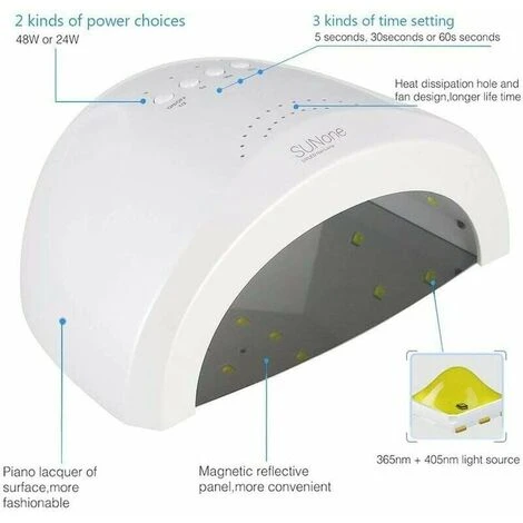 Kit De Lámpara UV LED FVO 48W Barniz Semipermanente Secadores De Uñas 4 Kit De Lámpara UV LED FVO 48W Barniz Semipermanente Secadores De Uñas - Imagen 2