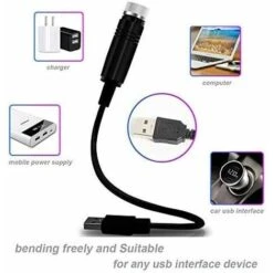 1 Unidad De Luces De Estrella De Bola Mágica USB Rojas Para Coche, Luces De Ambiente De Estrellas, Luces De Estrella Láser Para Coche, Luces De Ambiente Para Exteriores Para El Hogar -Trio Ventas 96081050 4