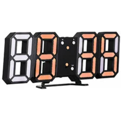 Reloj Digital LED 3D Reloj De Mesa Electrónico Reloj Despertador Reloj Colgante Que Brilla Intensamente En La Pared, Pantalla Naranja Negra - Pantalla Naranja Negra