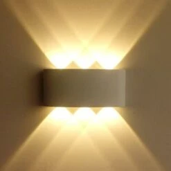 LITZEE Lámpara De Pared Dormitorio Lámpara De Pared Interior LED 6W Iluminación Exterior Impermeable IP65 Aluminio Punto De Luz Arriba Abajo Para Dormitorio Sala De Estar Escaleras Jardín Terraza Pati