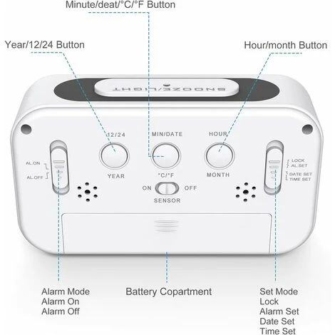 Despertador Digital Despertador Matutino, Despertador De Viaje Con Función De Repetición De Luz Nocturna, Despertador Digital Silencioso Con Pilas Para Niños Adultos Pantalla LED Grande Calendario De 4 Despertador Digital Despertador Matutino, Despertador De Viaje Con Función De Repetición De Luz Nocturna, Despertador Digital Silencioso Con Pilas Para Niños Adultos Pantalla LED Grande Calendario De - Imagen 2