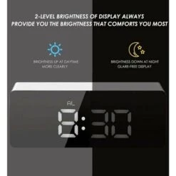 Reloj Despertador Con Espejo, Reloj Despertador Digital Con Fecha/Temperatura/Repetición/2 Alarmas/Puerto De Carga USB Pantalla LED, Para Dormitorio De Viaje Oficina Cocina - Blanco -Trio Ventas 97082250 2